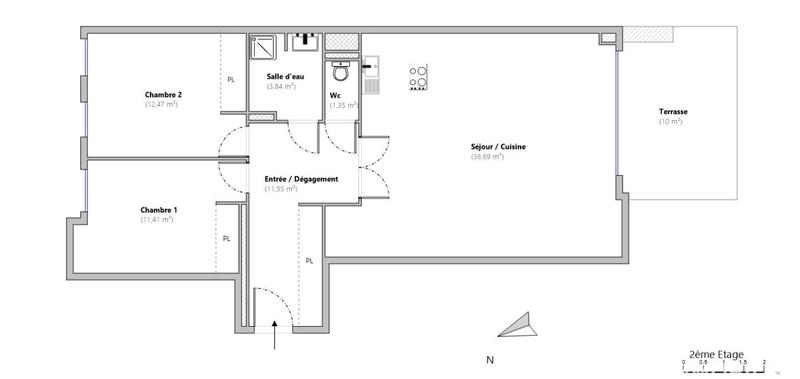 Appartement - 78 m² - 3 pièces