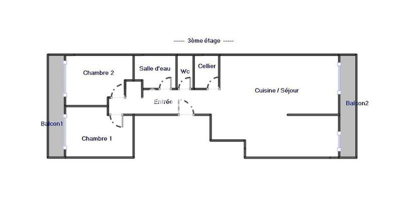 Appartement - 62 m² - 3 pièces