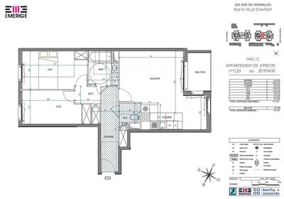 Appartement - 76 m² - 3 pièces
