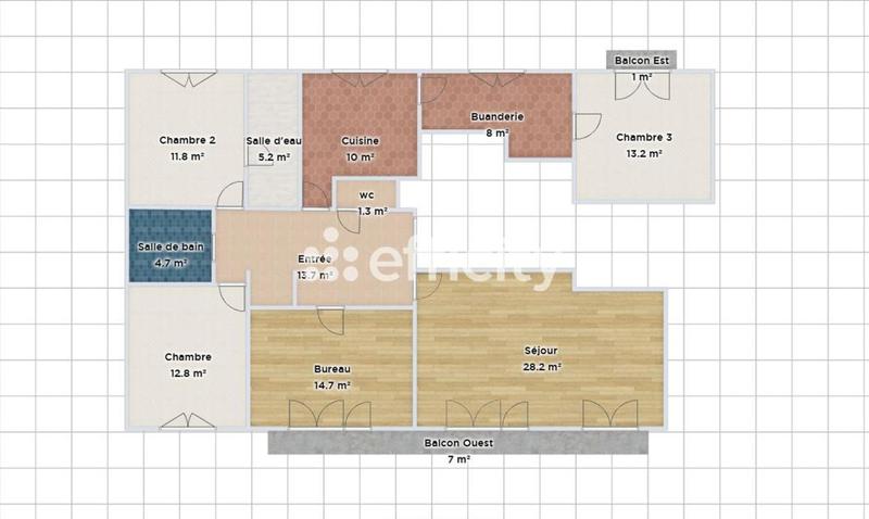 Appartement - 115 m² - 5 pièces