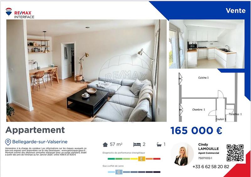 Appartement - 57 m² - 3 pièces