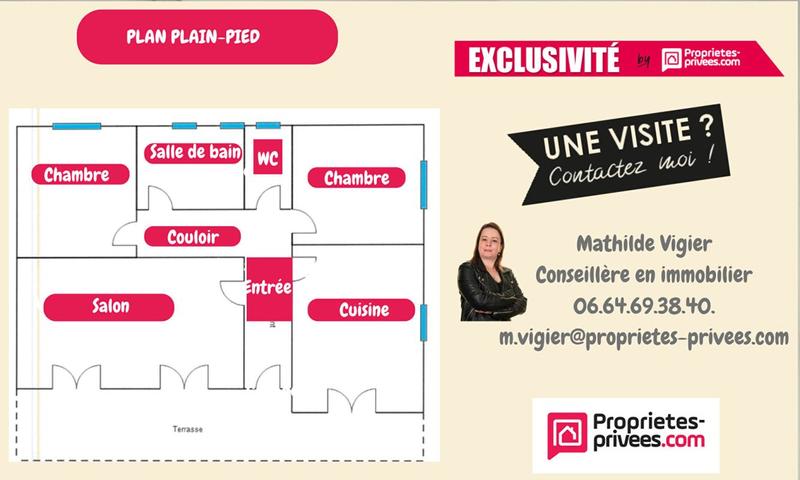 Maison - 80 m² - 3 pièces