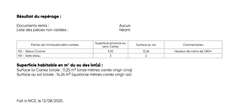 Appartement - 13 m² - 1 pièce