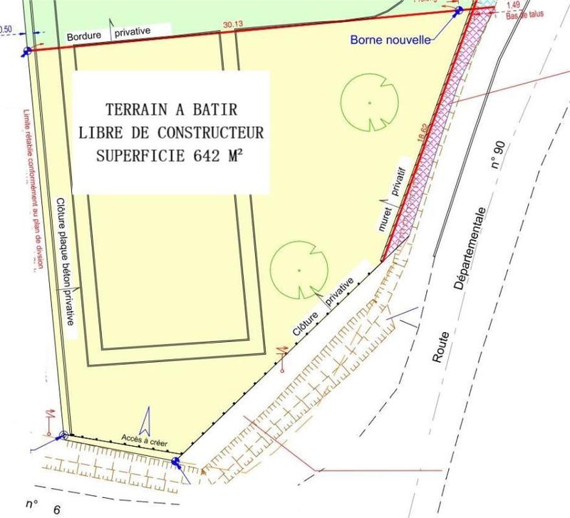 Terrain constructible - 642 m²