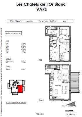 Duplex - 91 m² - 4 pièces