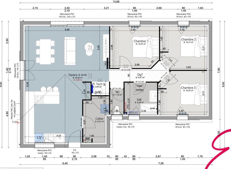 Maison - 90 m² - 5 pièces