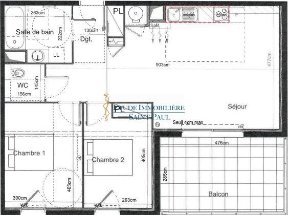 Appartement - 66 m² - 3 pièces