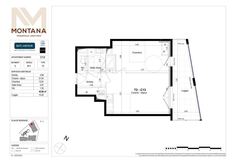 Appartement - 45 m² - 2 pièces