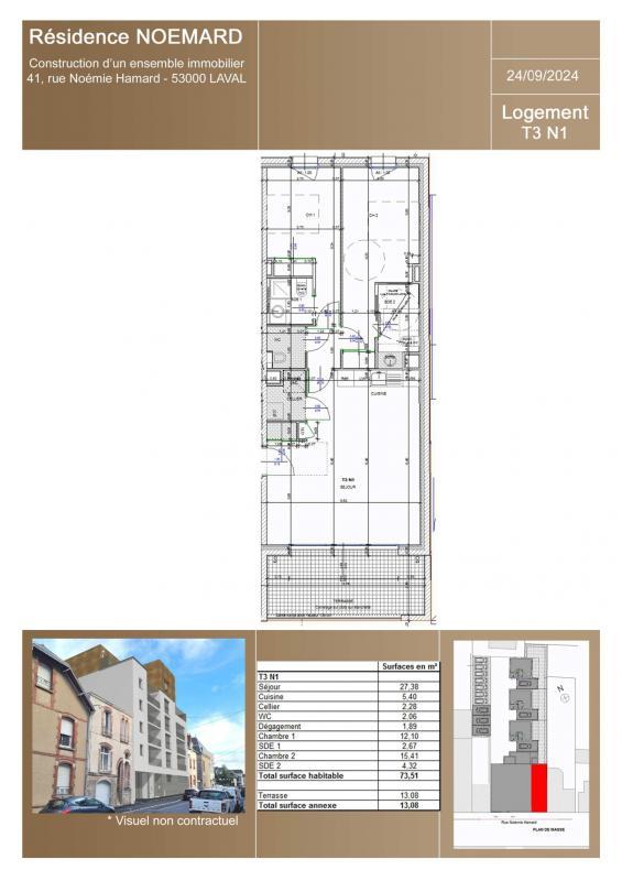 Appartement - 73 m² - 3 pièces