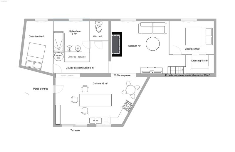 Maison - 96 m² - 3 pièces