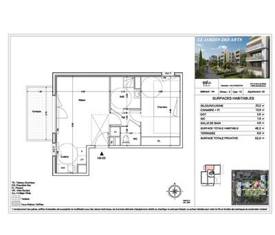Appartement - 46 m² - 2 pièces
