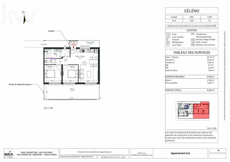 Appartement - 58 m² - 3 pièces