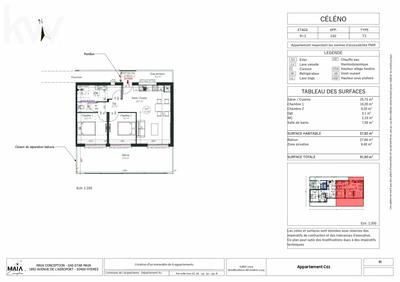Appartement - 58 m² - 3 pièces