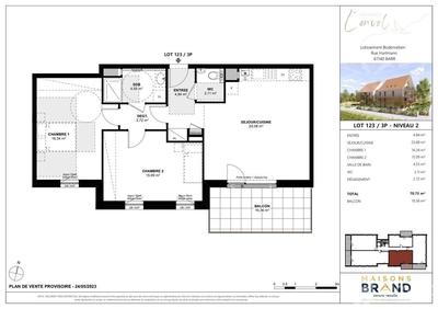 Appartement - 70 m² - 3 pièces