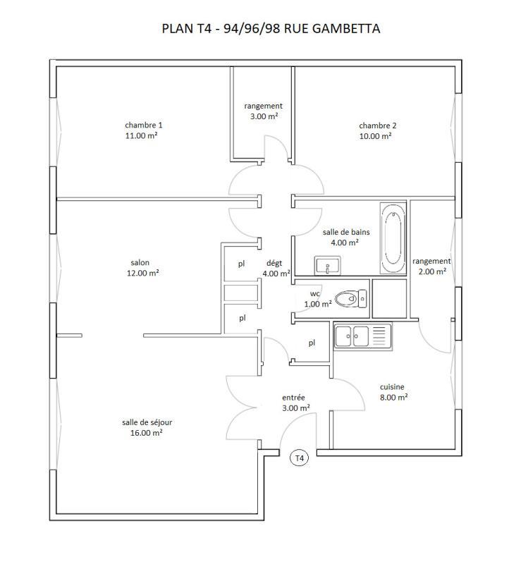 Appartement - 73 m² - 4 pièces