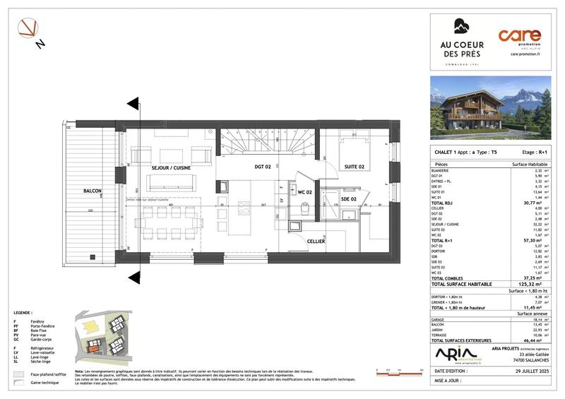 Appartement - 125 m² - 5 pièces