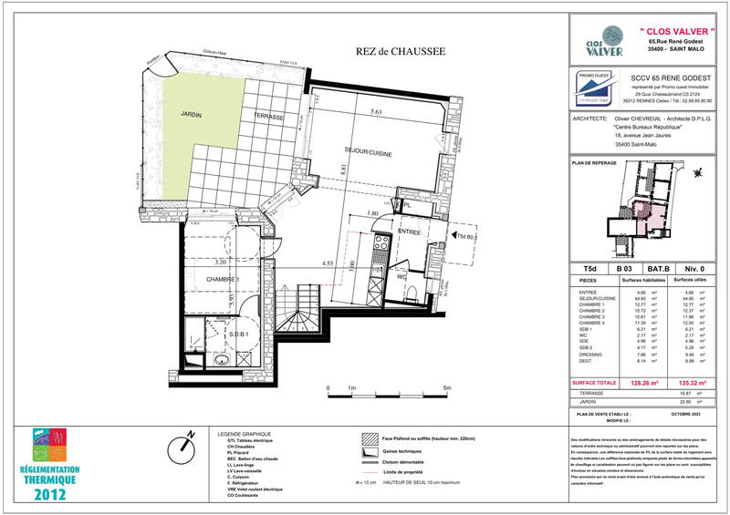 Appartement - 128 m² - 5 pièces