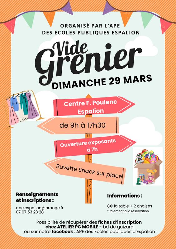 Vide-greniers ape des ecoles publiques d'espalion