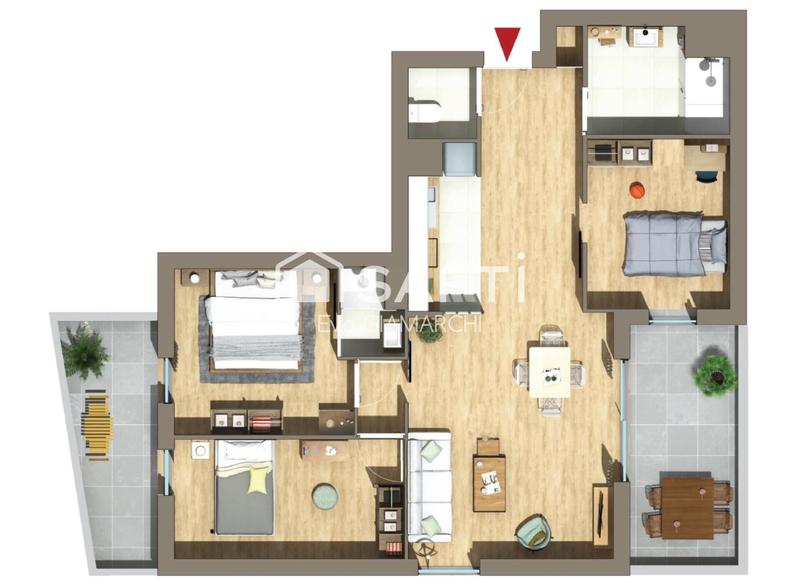 Appartement - 74 m² - 4 pièces