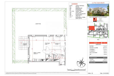 Appartement - 65 m² - 3 pièces