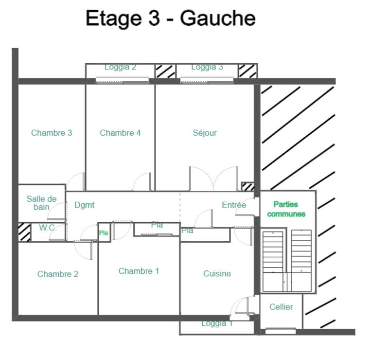 Appartement - 110 m² - 5 pièces