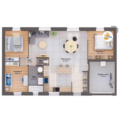 Maison - 79 m² - 5 pièces