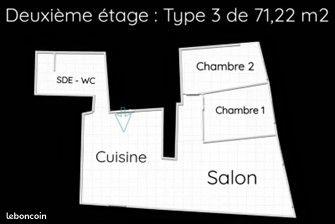 Appartement - 70 m² - 3 pièces