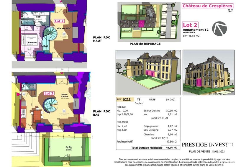 Appartement - 48 m² - 2 pièces