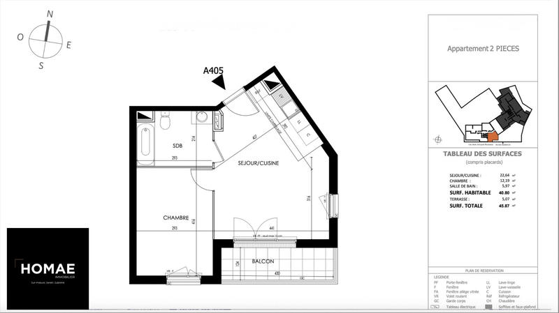 Appartement - 41 m² - 2 pièces