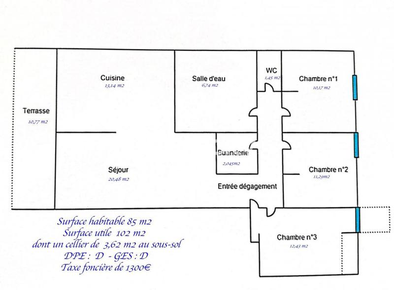 Appartement - 88 m² - 4 pièces