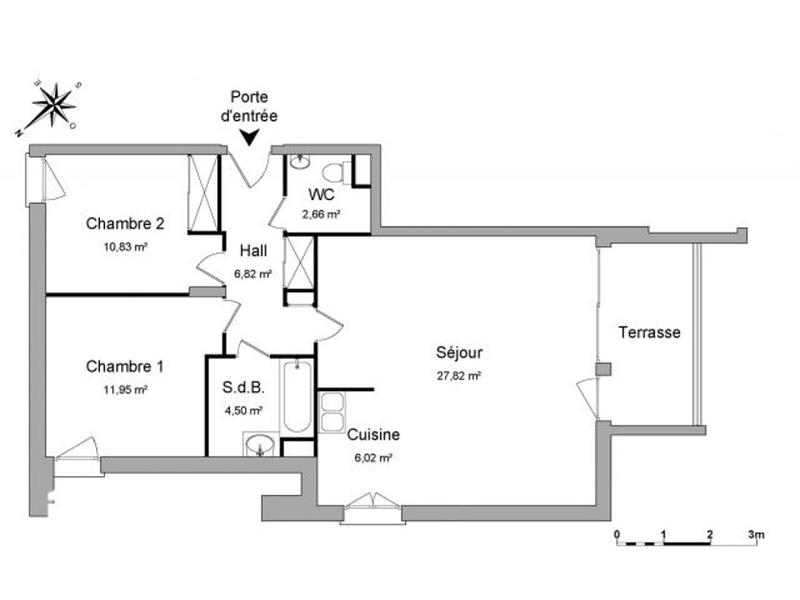 Appartement - 70 m² - 3 pièces
