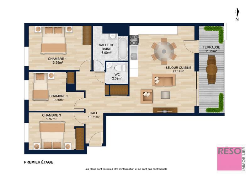 Appartement - 79 m² - 4 pièces