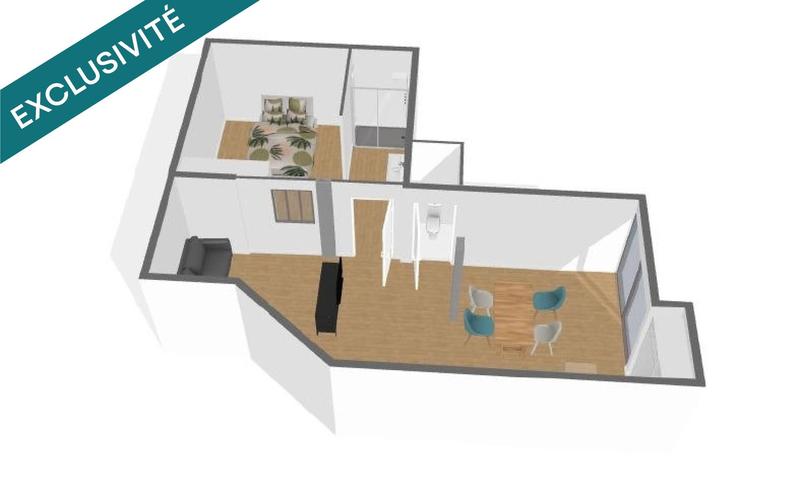 Appartement - 64 m² - 2 pièces