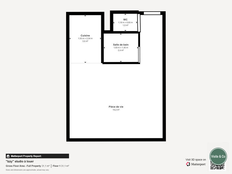 Appartement - 26 m² - 1 pièce