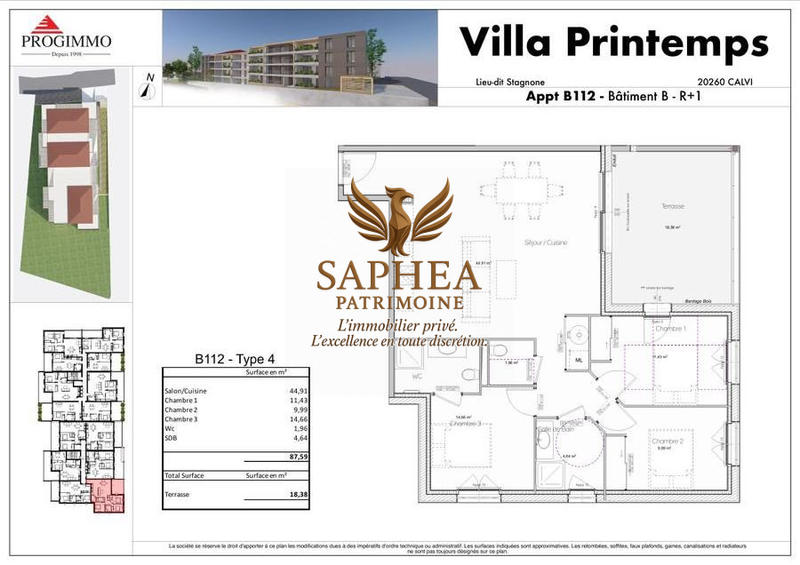 Appartement - 87 m² - 4 pièces