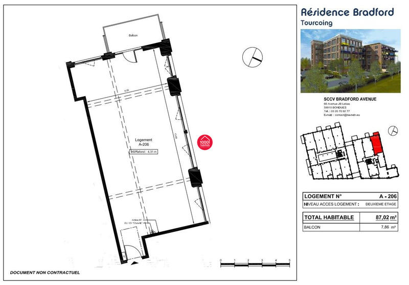 Appartement - 84 m² - 1 pièce