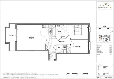 Appartement - 69 m² - 3 pièces