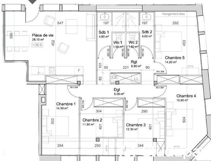 Chambre - 12 m² - 1 pièce