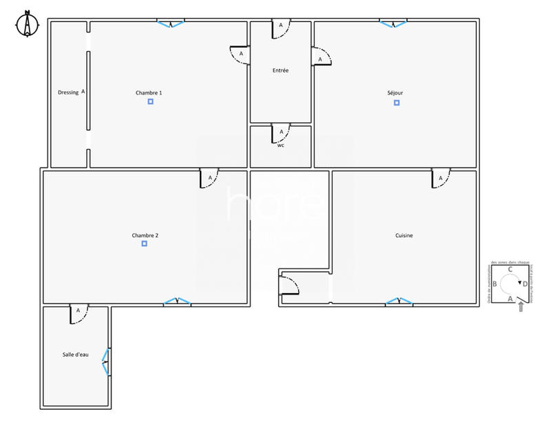 Appartement - 58 m² - 3 pièces