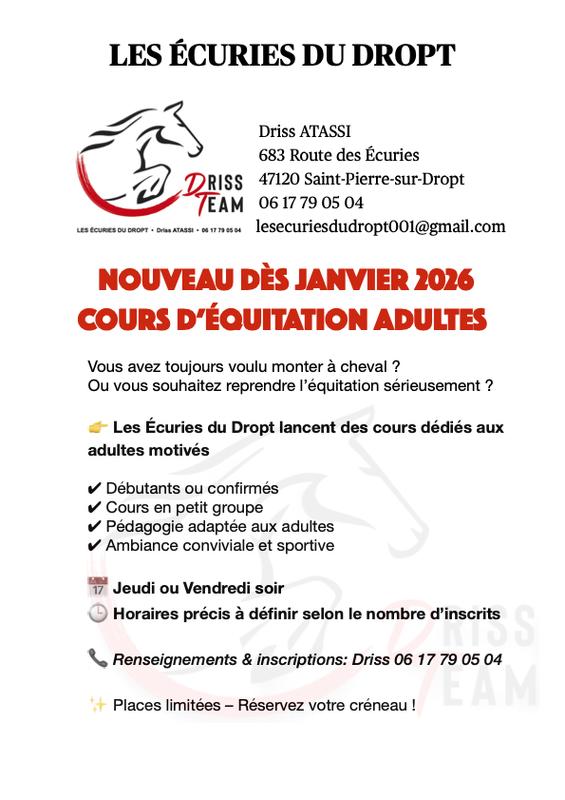 Ecole d'équitation les Ecuries du Dropt