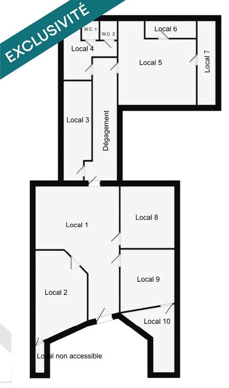 Local commercial - 119 m² - 6 pièces