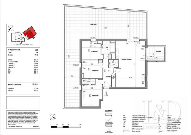 Appartement - 91 m² - 4 pièces