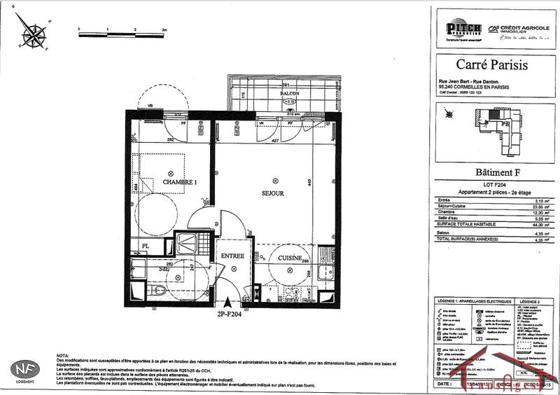 Appartement - 44 m² - 2 pièces