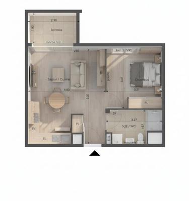 Appartement - 40 m² - 2 pièces