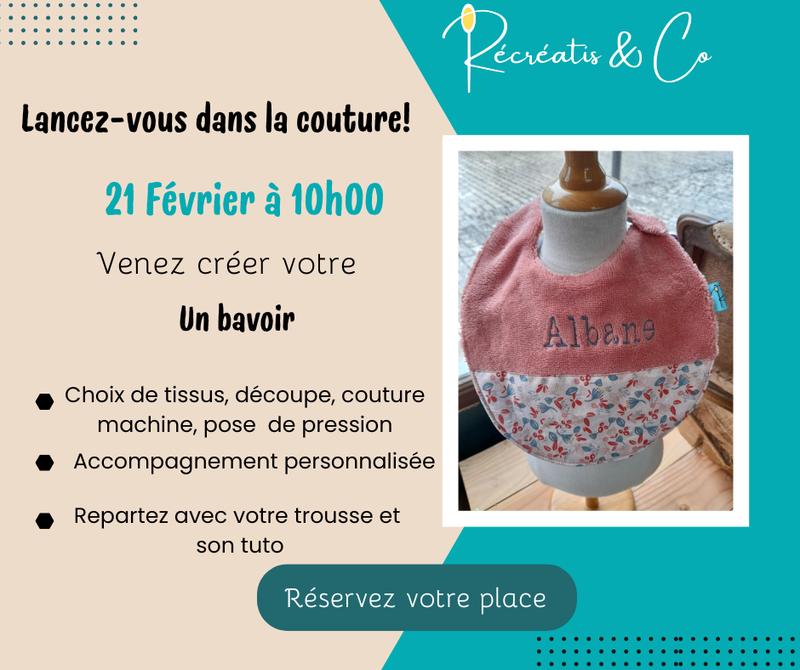 Atelier couture : fabrication d'un bavoir