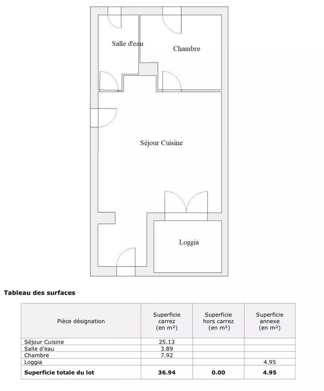 Appartement - 37 m² - 2 pièces