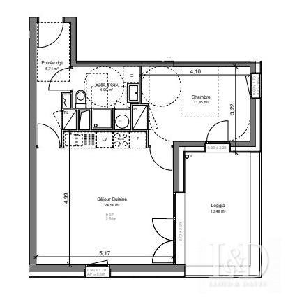 Appartement - 47 m² - 2 pièces