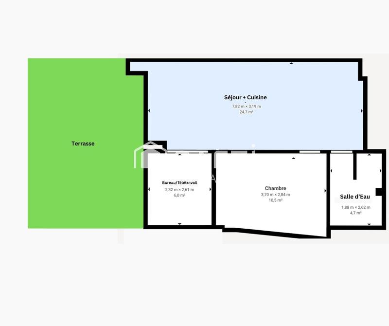 Appartement - 46 m² - 2 pièces