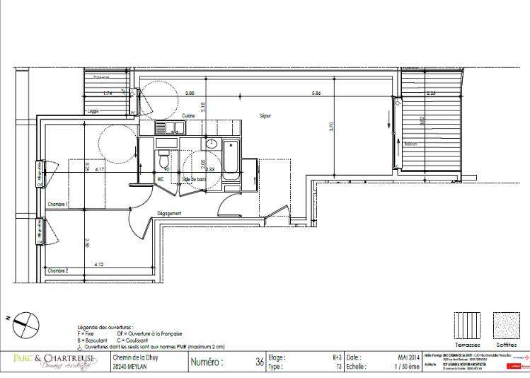 Appartement - 67 m² - 3 pièces