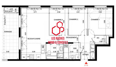 Appartement - 75 m² - 4 pièces